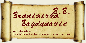 Branimirka Bogdanović vizit kartica